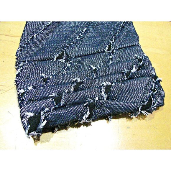 Womens Vintage Denim Like Fringe Button Down Front Back Blouse Shirt Boho Chic L - Picture 11 of 12